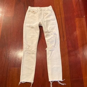 Grlfrnd white distressed jeans size 23
